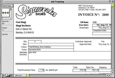 Signworks Invoice